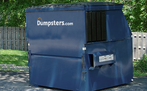 Dumpster with a Dumpsters.com Logo