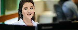 Woman With a Headset in Office