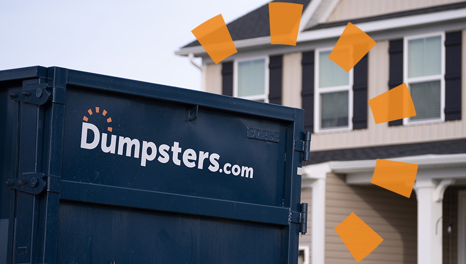 Dumpsters.com Dumpster in Front of a House